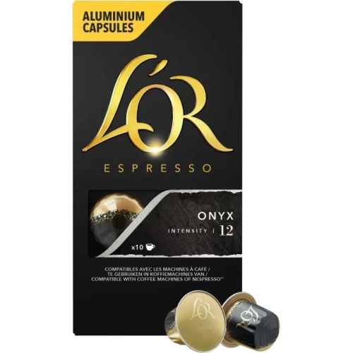 Paquet de 10 capsules L'OR Espresso ONYX Intensité 12 Tunisie